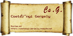 Csetényi Gergely névjegykártya